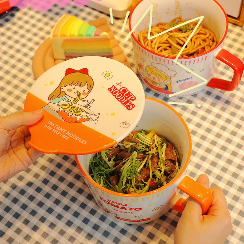 Dim Sum Basket - Cartoon Instant Noodle Ramen Kom met