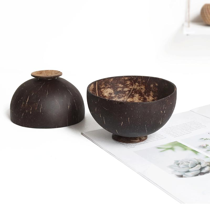 Dim Sum Basket - 1Pcs Natuurlijke Kokosnoot Kom Lepel Set